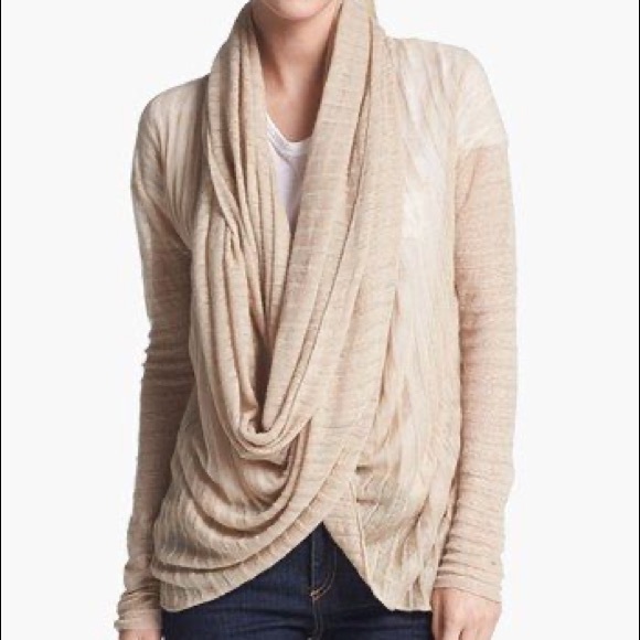 Alice Olivia Drape Wrap Around Knit Top 